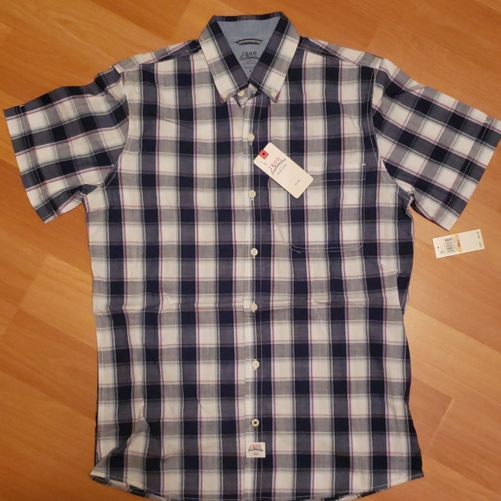 Izod Saltwater plaid button down shirt